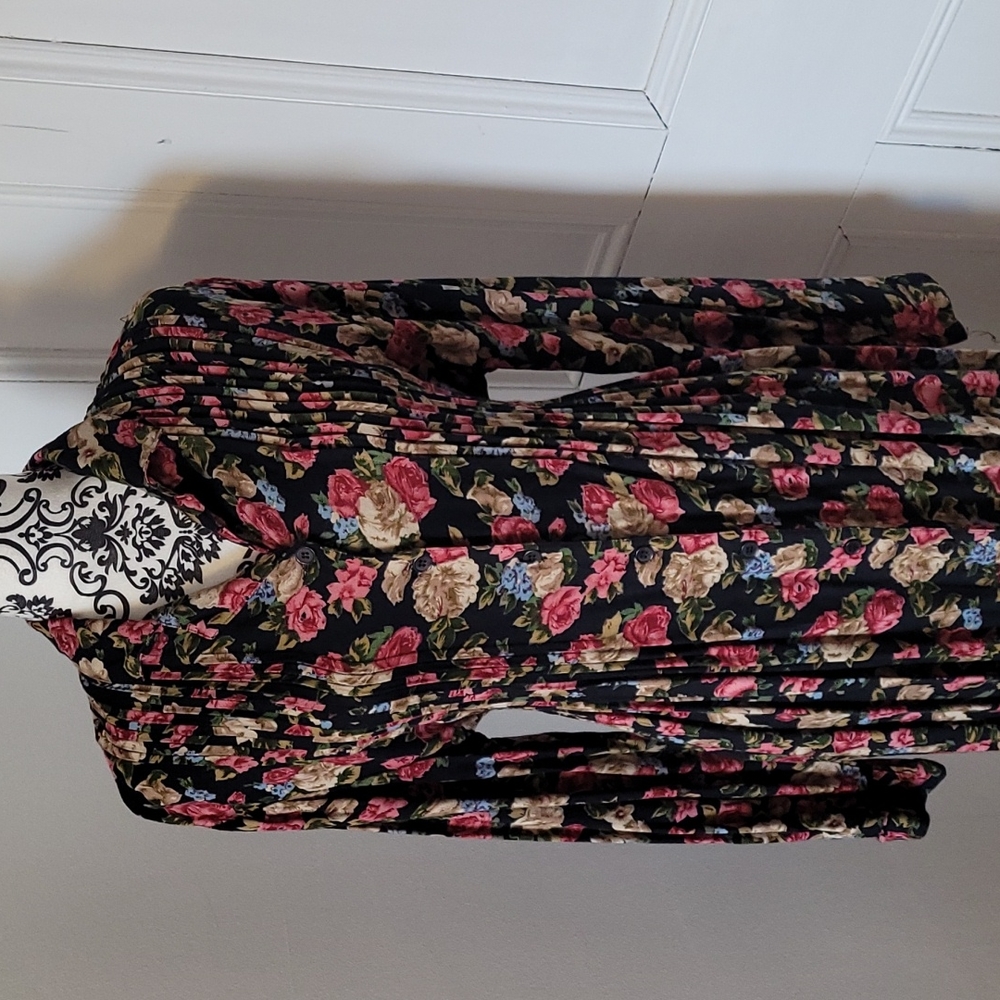 Daiquiri dress floral vintage 70's Cottage Core maxi